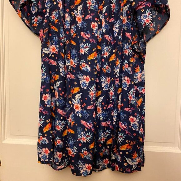 Soft navy blouse with bright print, Terra & Sky 3X - Picture 8 of 8